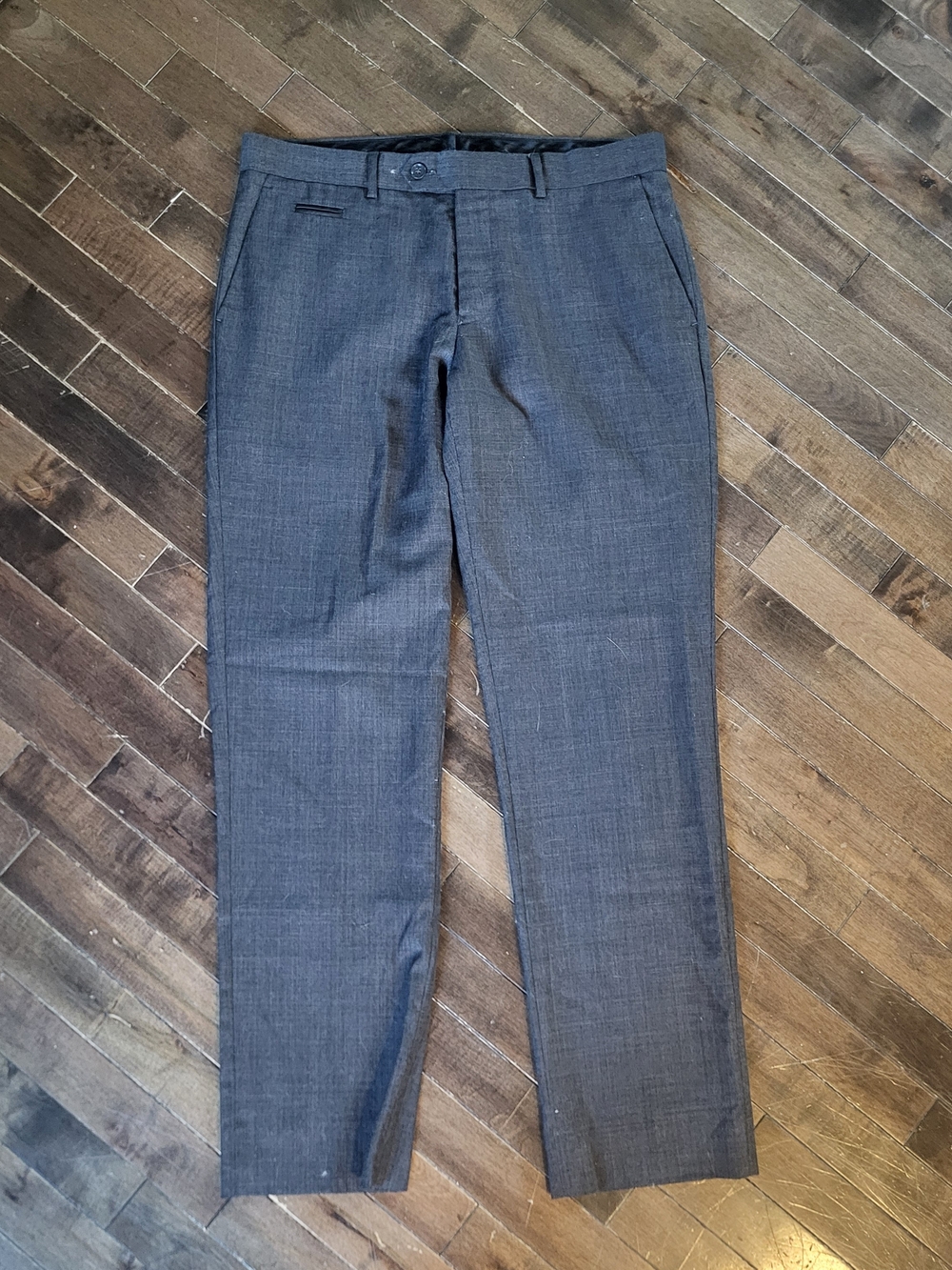 le chateau Black Pants with Purple Waist Trim